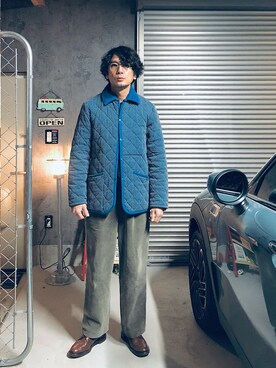 「LAVENHAM（ラベンハム）のアイテム（その他アウター）」を使った、h.s.k.さん（メンズ・176cm）の冬コーディネート