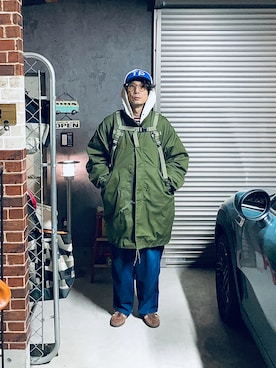 「アイテム（モッズコート）」を使った、h.s.k.さん（メンズ・176cm）の秋コーディネート