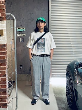 「HEALTH（ヘルス）のアイテム（パンツ）」を使った、h.s.k.さん（メンズ・176cm）の夏コーディネート