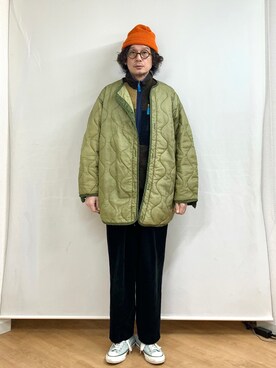 「markaware（マーカウェア）のアイテム（その他パンツ）」を使った、h.s.k.さん（メンズ・176cm）の冬コーディネート