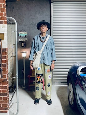 「アイテム（チノパンツ、その他）」を使った、h.s.k.さん（メンズ・176cm）の秋コーディネート