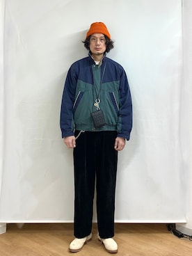 「yorozu（ヨロズ）のアイテム（財布）」を使った、h.s.k.さん（メンズ・176cm）の冬コーディネート