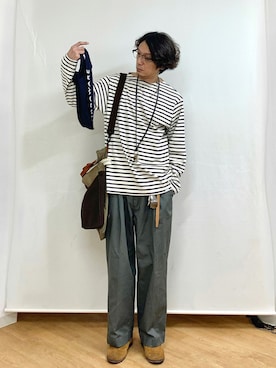 「markaware（マーカウェア）のアイテム（バッグ）」を使った、h.s.k.さん（メンズ・176cm）の秋コーディネート
