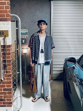 「アイテム（チョーカー）」を使った、h.s.k.さん（メンズ・176cm）の夏コーディネート