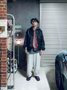 「アイテム（ストール/ショール）」を使った、h.s.k.さん（メンズ・176cm）の秋コーディネート