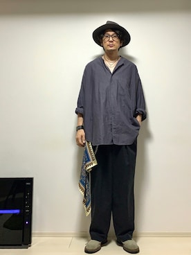 「Pledge（プレッジ）のアイテム」を使った、h.s.k.さん（メンズ・176cm）の秋コーディネート