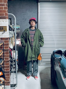 「アイテム（モッズコート）」を使った、h.s.k.さん（メンズ・176cm）の冬コーディネート