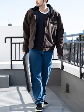 「アイテム（カバーオール）」を使った、Beautiful Harmonyさん（メンズ・179cm）の秋コーディネート