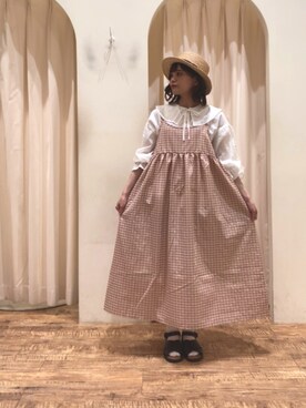 「アイテム（ワンピース、ピンク系）」を使った、akaneさん（レディース・156cm）の春コーディネート