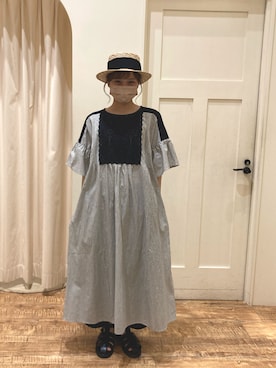 「Samansa Mos2（サマンサ モスモス）のモチーフレースワンピース（ワンピース）」を使った、akaneさん（レディース・156cm）の春コーディネート