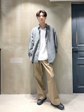 「アイテム（チノパンツ）」を使った、りゅうとさん（メンズ・180cm）の夏コーディネート
