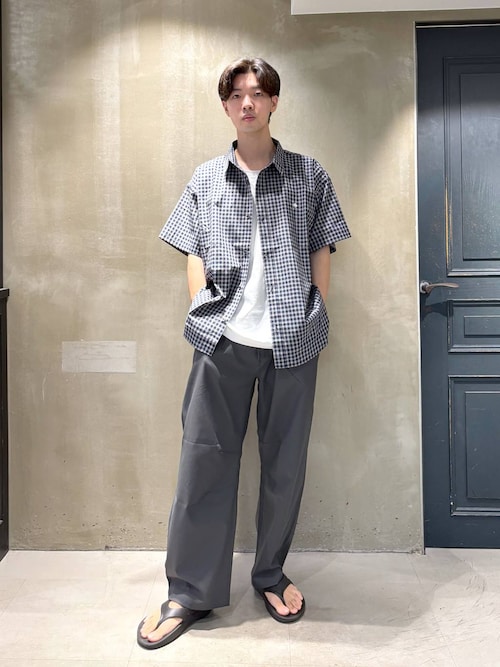 PEツイルバレルレッグパンツ