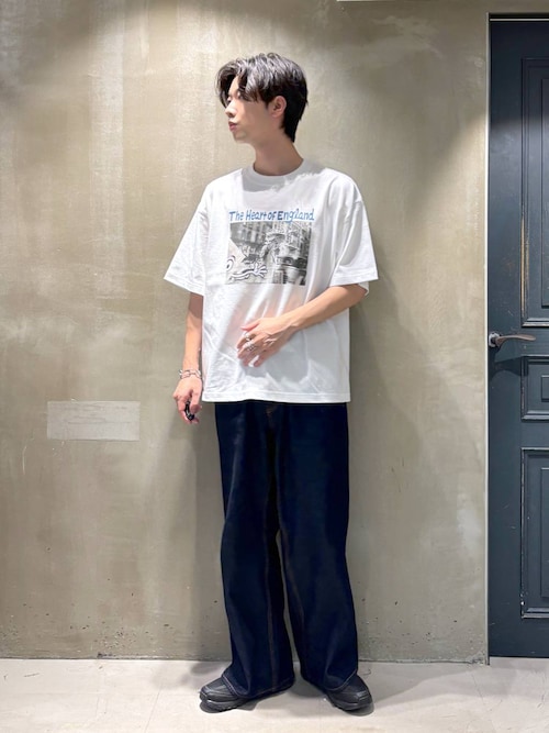 12oz/ヴィンテージライクバギーデニムワイドフレアパンツ