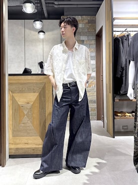 「レースアップシューズ」｜りゅうとさん（メンズ・180cm）の春コーディネート