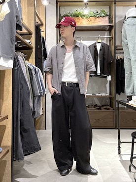 「RAGEBLUE（レイジブルー）のアイテム（スラックス）」を使った、りゅうとさん（メンズ・180cm）の春コーディネート