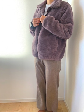 「UNIQLO（ユニクロ）のアイテム（パンツ、ブラウン系）」を使った、はるっちさん（レディース・157cm）の冬コーディネート