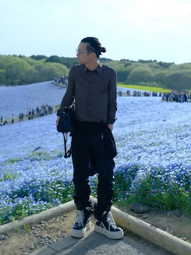 「JULIUS（ユリウス）のアイテム」を使った、Tさん（メンズ・165cm）の春コーディネート