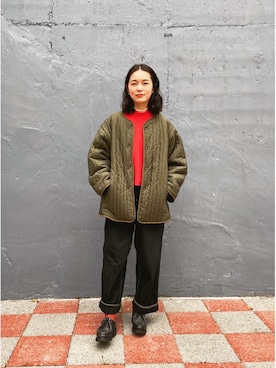 「CLANE（クラネ）のアイテム（ブルゾン）」を使った、ina*:.｡さん（レディース・159cm）の春コーディネート