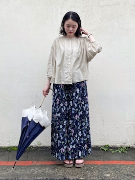 「RAGEBLUE（レイジブルー）のアイテム（サンダル）」を使った、ina*:.｡さん（レディース・159cm）の夏コーディネート