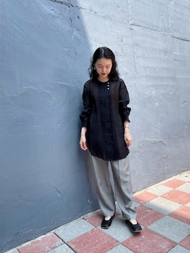 「THROW by SLY（スローバイスライ）のアイテム（スラックス）」を使った、ina*:.｡さん（レディース・159cm）の春コーディネート