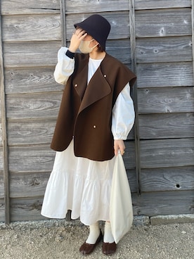 「紅葉コーデ」｜「アイテム（ワンピース/ドレス）」を使った、みうさん（レディース・156cm）の秋コーディネート