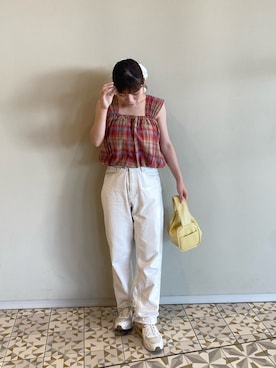 「アイテム（タンクトップ）」を使った、みうさん（レディース・156cm）の秋コーディネート