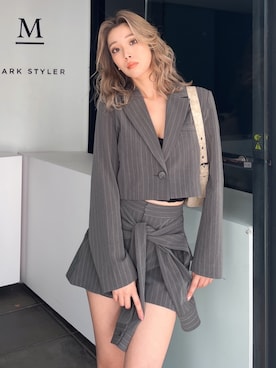 「GYDA（ジェイダ）のアイテム（テーラードジャケット）」を使った、Misaさん（レディース・158cm）の秋コーディネート