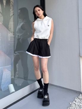「GYDA（ジェイダ）のアイテム」を使った、Misaさん（レディース・158cm）の夏コーディネート