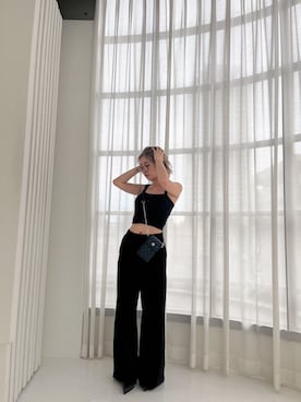 「GYDA（ジェイダ）のアイテム（スウェットパンツ）」を使った、Misaさん（レディース・158cm）の秋コーディネート