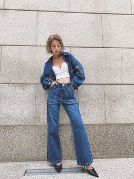 「GYDA（ジェイダ）のアイテム（テーラードジャケット）」を使った、Misaさん（レディース・158cm）の冬コーディネート