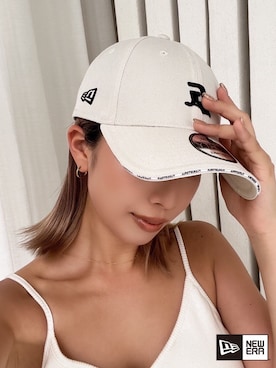 「NEWERA EK COLLECTION（ニューエライーケーコレクション）のアイテム（キャップ）」を使った、Misaさん（レディース・158cm）の春コーディネート