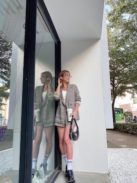 「GYDA（ジェイダ）のアイテム（テーラードジャケット）」を使った、Misaさん（レディース・158cm）の夏コーディネート