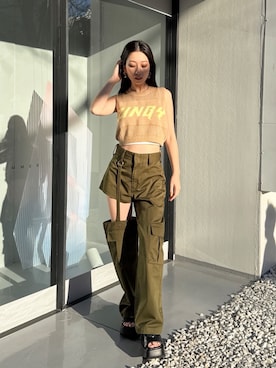 「GYDA（ジェイダ）のアイテム（その他パンツ）」を使った、Misaさん（レディース・158cm）の秋コーディネート