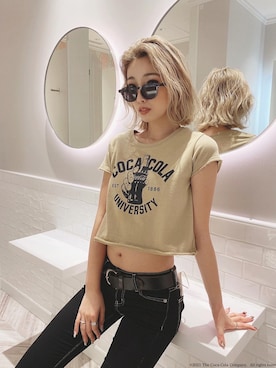 「GYDA（ジェイダ）のアイテム（ベルト）」を使った、Misaさん（レディース・158cm）の春コーディネート