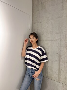 「GYDA（ジェイダ）のアイテム」を使った、Misaさん（レディース・158cm）の春コーディネート