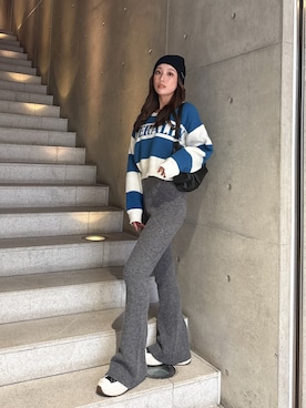 「GYDA（ジェイダ）のアイテム（その他パンツ）」を使った、Misaさん（レディース・158cm）の秋コーディネート