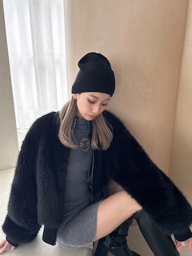 「GYDA（ジェイダ）のアイテム（その他アウター）」を使った、Misaさん（レディース・158cm）の冬コーディネート