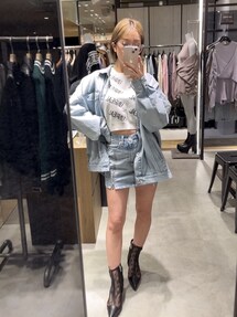 GGスライダーファスナーデザイン DENIMスカートライクショート