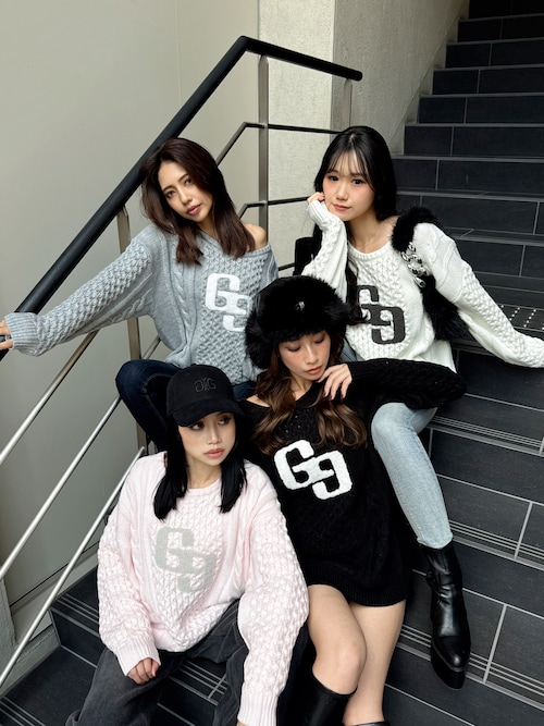 新品タグ付 シニカル ロゴ ニット セーター ブラック 黒 フリーサイズ LOGO JACQUARD SHAGGY KNIT TOP（ニット/セーター）｜X-girl（エックス