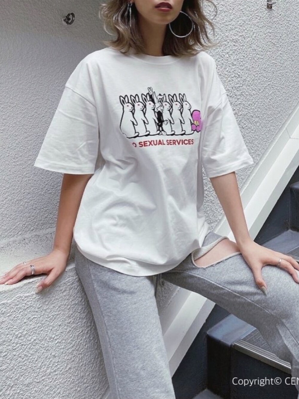 GYDA×#FR2梅 turn waiting Bunny BIG Tシャツ GYDA×#FR2梅 turn waiting Bunny BIG Tシャツ（Tシャツ