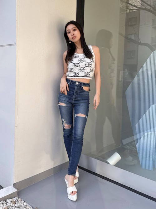 GYDA（ジェイダ） ジーンズ デニム デニムパンツ ハイウエストcut out