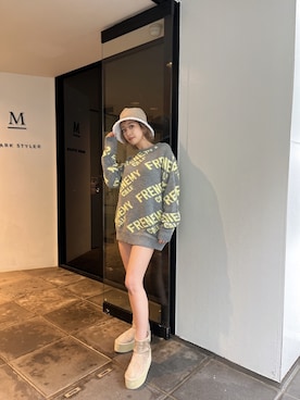 「GYDA（ジェイダ）のアイテム（ハット）」を使った、Misaさん（レディース・158cm）の秋コーディネート