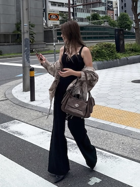 「アイテム（つなぎ/オールインワン）」を使った、Misaさん（レディース・158cm）の秋コーディネート