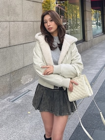 Hoodie Fake Leatherコート｜ジェイダ（GYDA）アウトレット公式通販