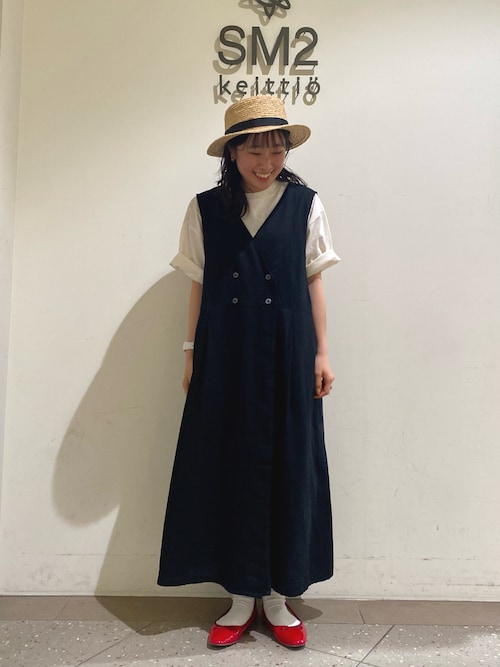 SM2 keittio 東京ソラマチゆづたけさんのハット「ラフィアカンカン帽(Samansa Mos2|サマンサ モスモス)」を使ったコーディネート