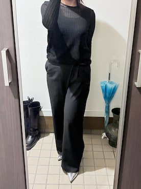 「レディースファッション」｜「アイテム（スラックス）」を使った、ぬとさん（レディース・160cm）の秋コーディネート