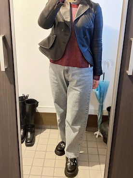 「アイテム（ライダースジャケット）」を使った、ぬとさん（レディース・160cm）の秋コーディネート