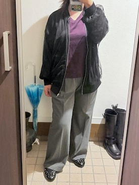 「レディースファッション」｜「アイテム（スラックス）」を使った、ぬとさん（レディース・160cm）の秋コーディネート