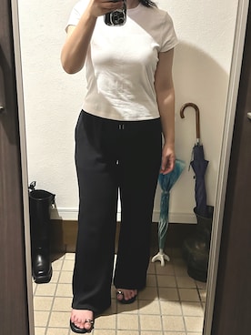 「アイテム（アンダーウェア、ホワイト系）」を使った、ぬとさん（レディース・160cm）の夏コーディネート