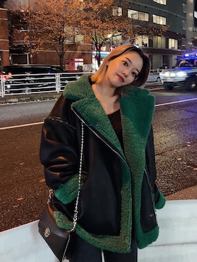 「海外系ファッション」｜「アイテム（ブルゾン）」を使った、Rionaさん（レディース・159cm）の秋コーディネート
